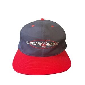 VTG 90 Cleveland Indians Chief Wahoo Baseball Snapback MLB Hat Drew Pearson Rare
